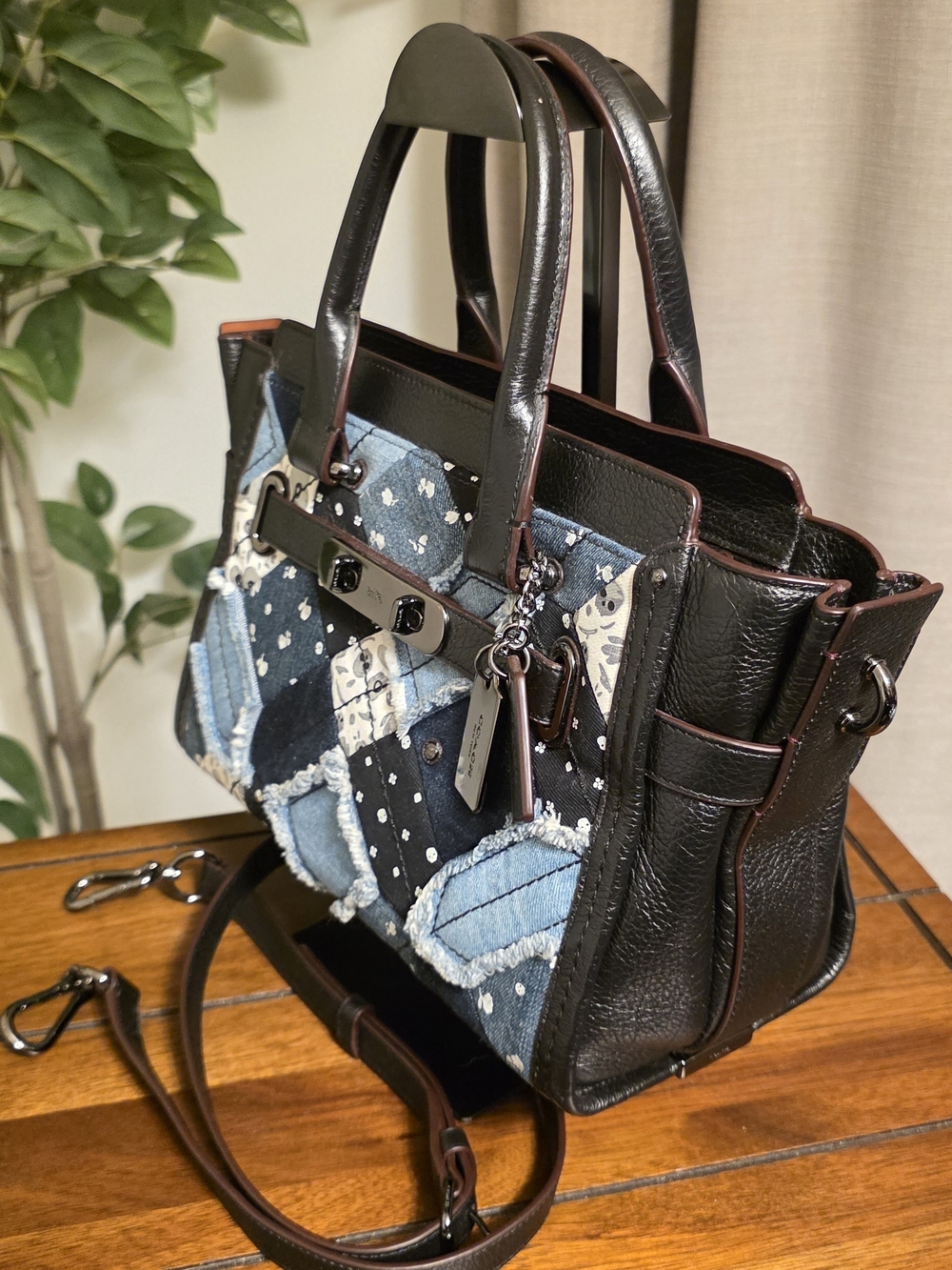 Coach Swagger 27 in Canyon Quilt Denim Satchel 38075 - Picture 3 of 11